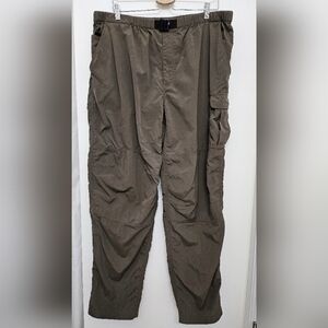 The North Face Men's Nylon Cargo Pants Green Brown Adjustable Waist Size XL